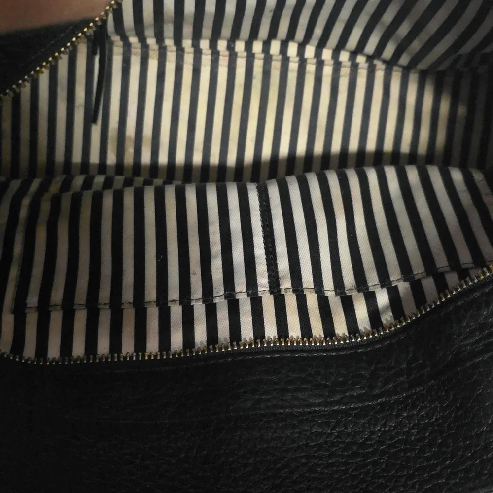 Kate Spade Black Pebbled Leather South Port Avenue Satchel Bag